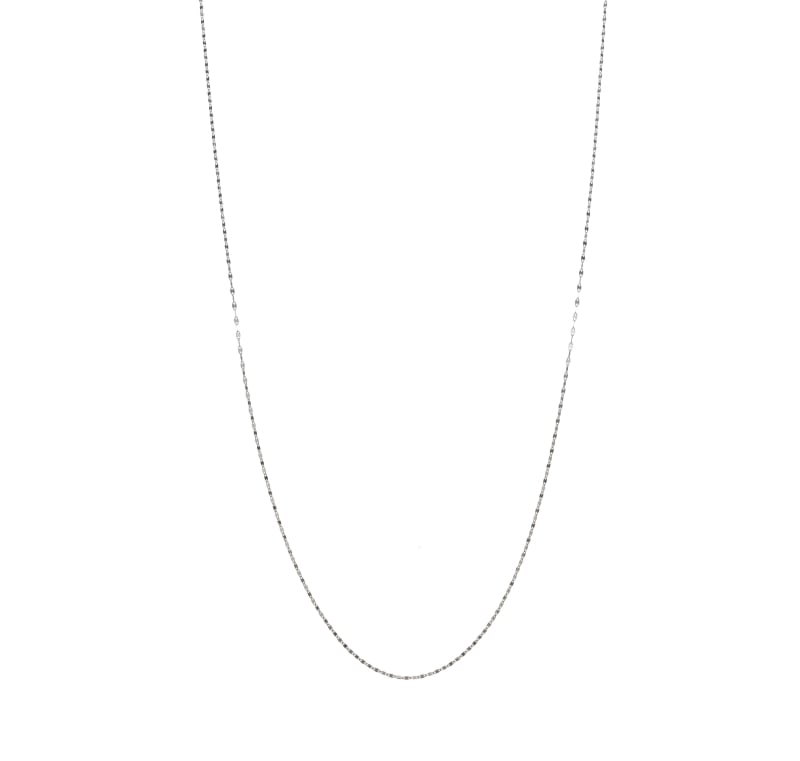 【Gold Jewelry】 デザインチェーン ネックレス ファンタジアチェーン K18WG ホワイトゴールド φ0.2 45cm 1131100226