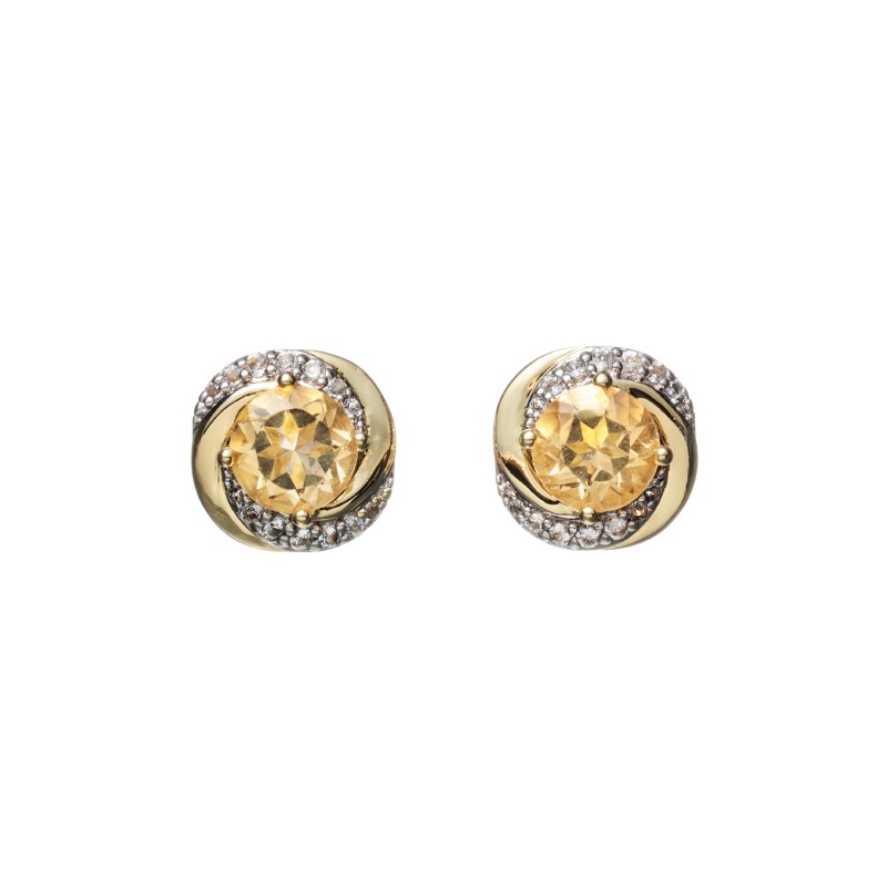 【Classic Accessory】 天然石 ピアス シトリン Brass ゴールド 1185800053