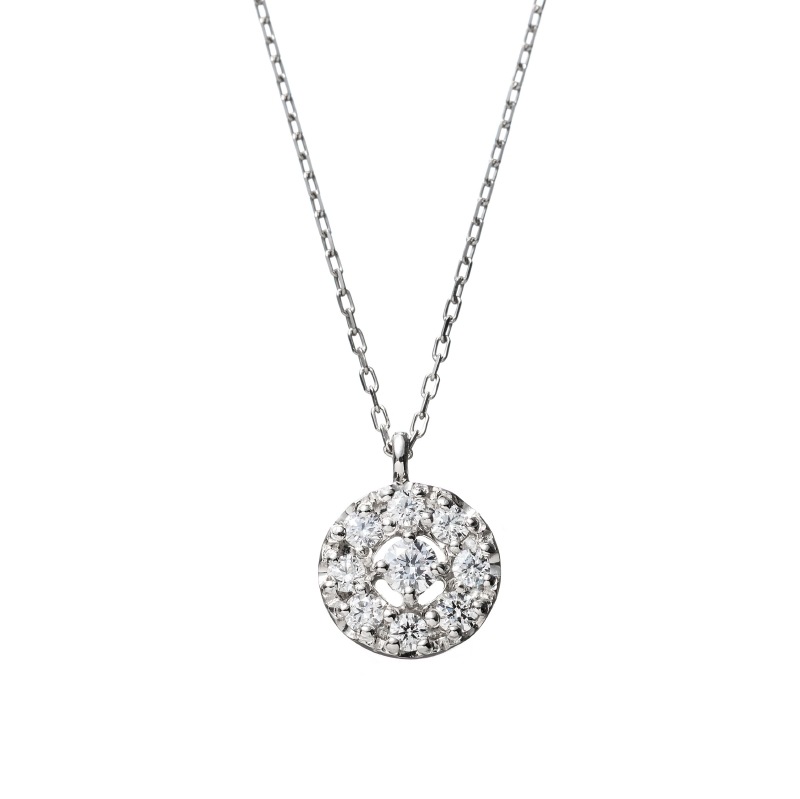 【HEART & CUPID DIAMOND】 PT プラチナ 0.12ct ダイヤモンド ネックレス 40cm 1176300060