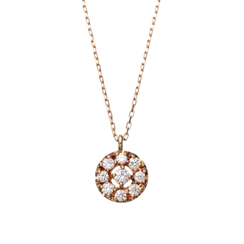 【HEART & CUPID DIAMOND】 K18 YG イエローゴールド 0.12ct ダイヤモンド ネックレス 40cm 1176300061