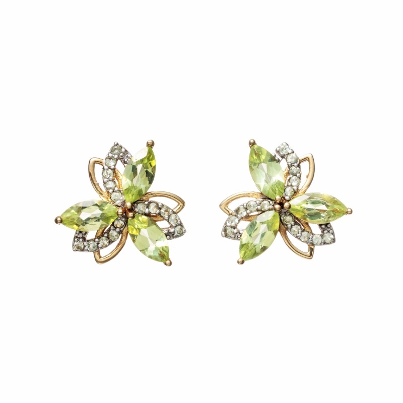【Classic Accessory】 天然石 ピアス ペリドット Brass ゴールド 1185800062