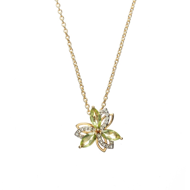 【Classic Accessory】 天然石 ネックレス ペリドット Brass ゴールド 43+3cm 1185800063