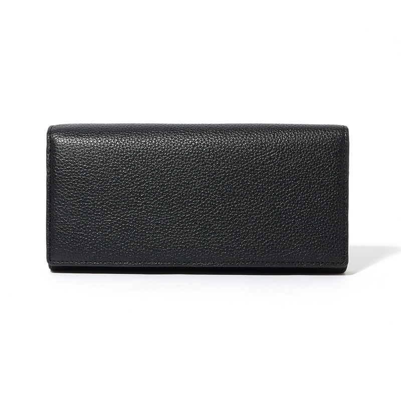 【NOROM Leather】 スナップボタン 長財布 HDL-8L ブラック/ダークグレー 5564200860