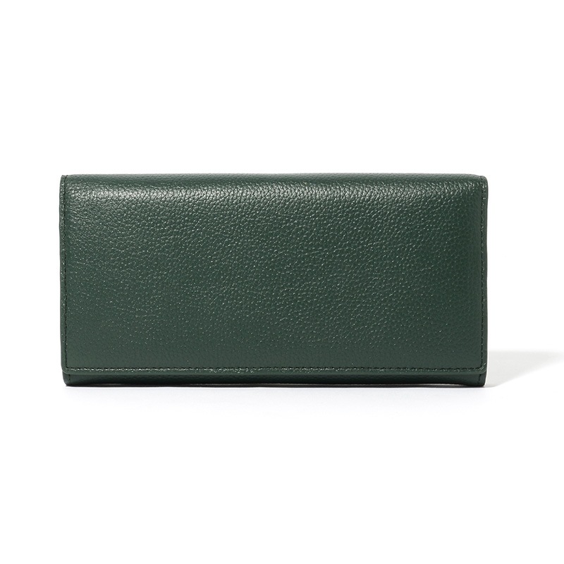 【NOROM Leather】 スナップボタン 長財布 HDL-8L グリーン/グレーベージュ 5564200861