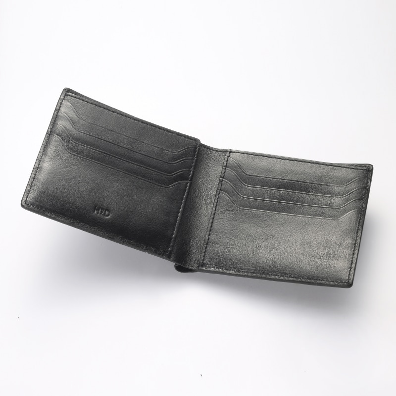 【H&D Leather】 二つ折財布 HDB-301 ブラック 5564200693