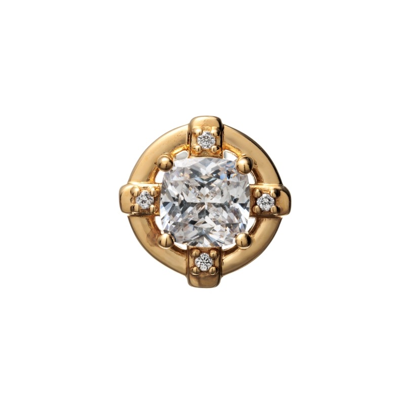 【HD Jewelry】 シングル ピアス SV925 イエローゴールド CZ 片耳 5181700081