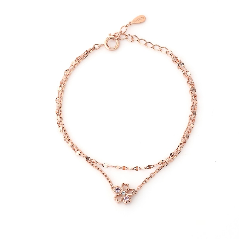 【h&d Jewelry】 SAKURA ブレスレット SWEET SV925 ピンクゴールド PKCZ+CZ 19cm 5175600465