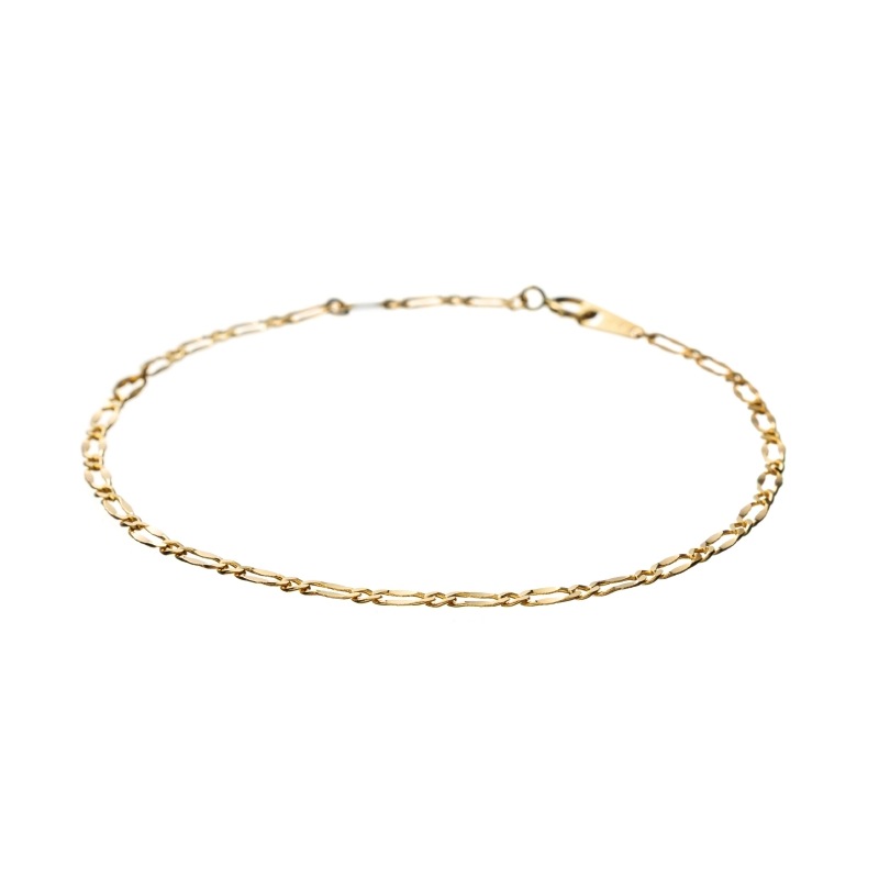 ブレスレット 10金 17cm 中空 フィガロ チェーンブレスレットK10 新品 Gold Jewelry】 デザインチェーン ブレスレット 中空 ホロー