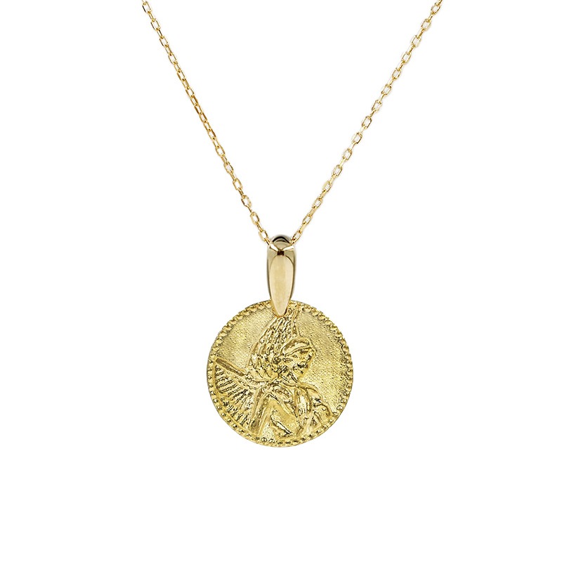 純金 K24 GOLD】 K24 純金 ペンダントトップ メダル 天使 M