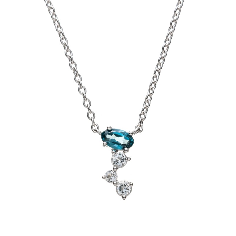 【h&d Jewelry】 ネックレス SWEET SV925 シルバー ロンドンブルートパーズ 天然石 40.5cm 5175600466