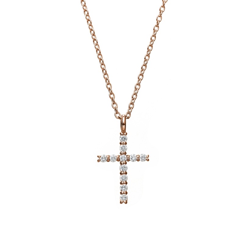 【h&d Jewelry】 ネックレス SWEET SV925 ピンクゴールド CZ 46cm 5175600503