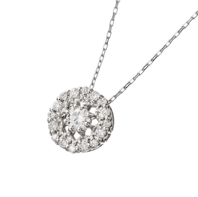 PT プラチナ 0.22ct ダイヤモンド ネックレス 45cm 1176300064