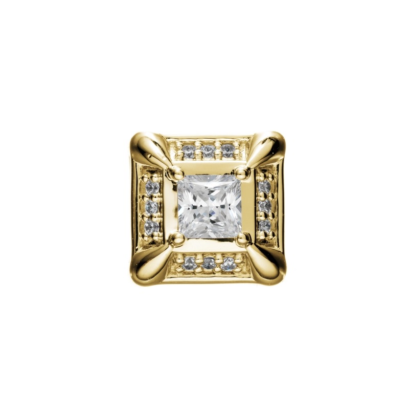 【HD Jewelry】 スクエア ペンダントトップ SV925 イエローゴールド CZ 5181700085