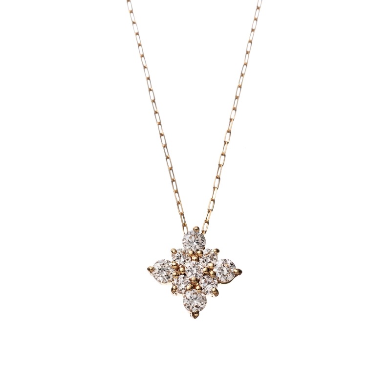 K18 YG イエローゴールド 0.2ct ダイヤモンド ネックレス 40cm 1176300067
