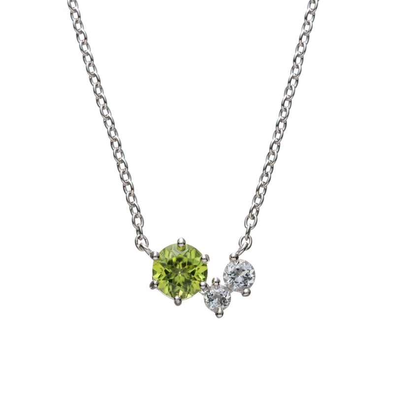 【h&d Jewelry】 ネックレス SWEET SV925 シルバー ペリドット 天然石 40.5cm 5175600469