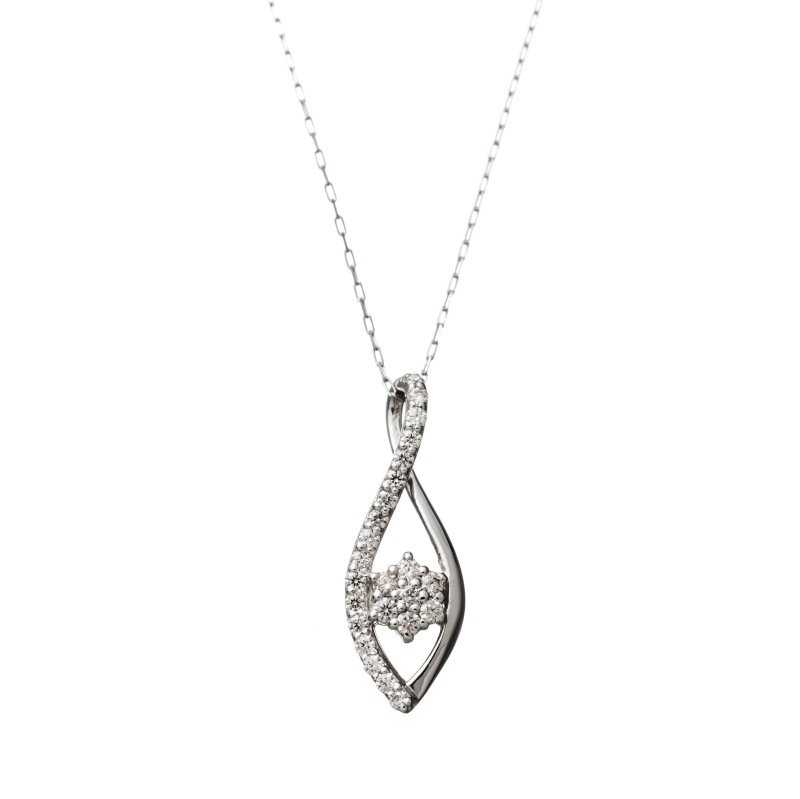 PT950 プラチナ 0.15ct ダイヤモンド ドロップ ネックレス 40cm 1176400043