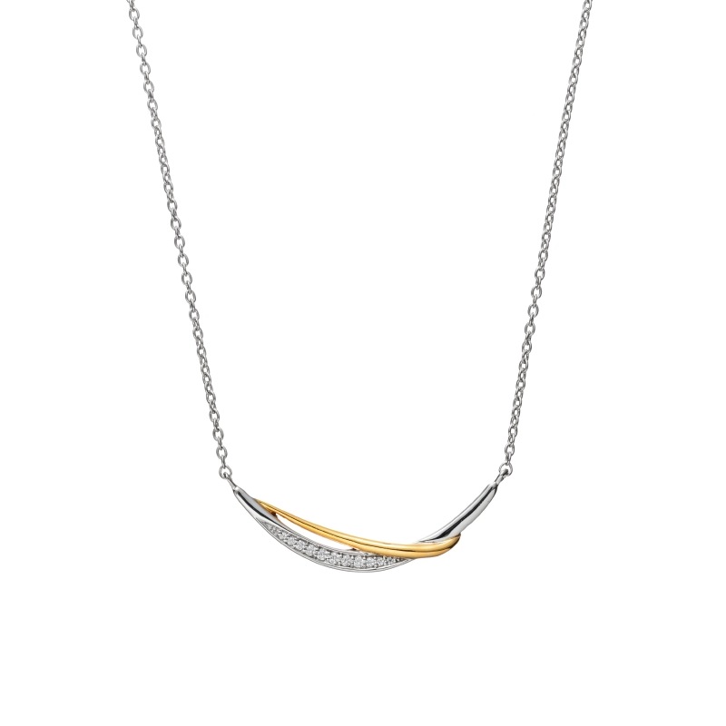 【h&d Jewelry】 ネックレス COOL SV925 イエローゴールド シルバー バイカラー CZ 46cm 5175600539