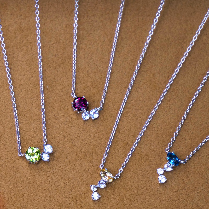 【h&d Jewelry】 ネックレス SWEET SV925 シルバー 天然石 ガーネット 40.5cm 5175600472