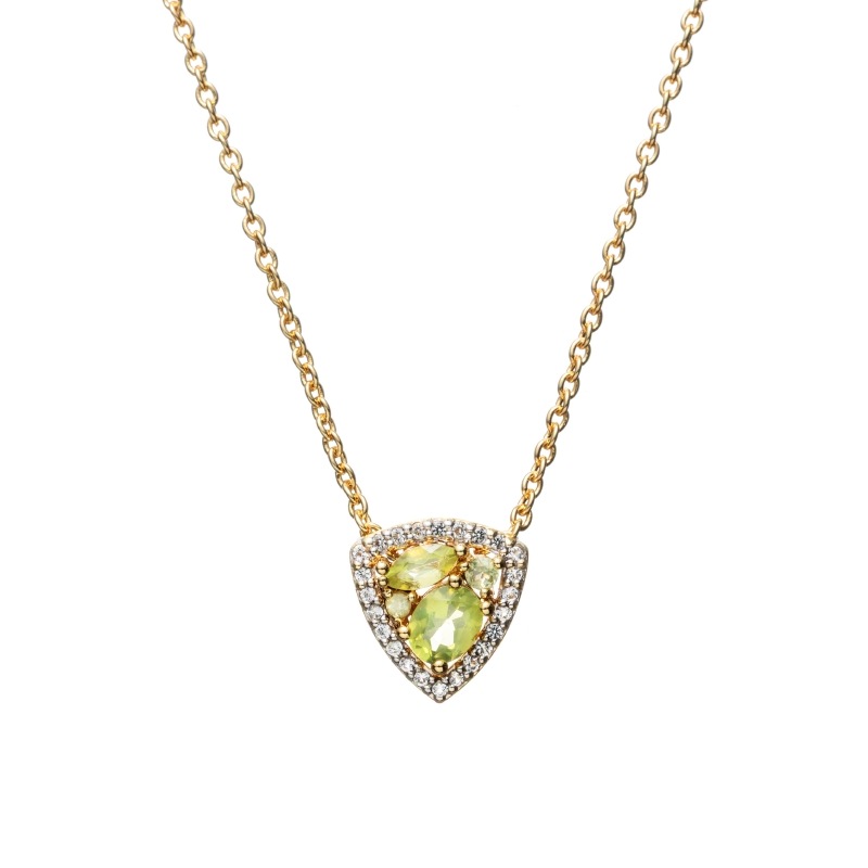 【Classic Accessory】 天然石 ネックレス ペリドット Brass ゴールド 43+3cm 1185800087