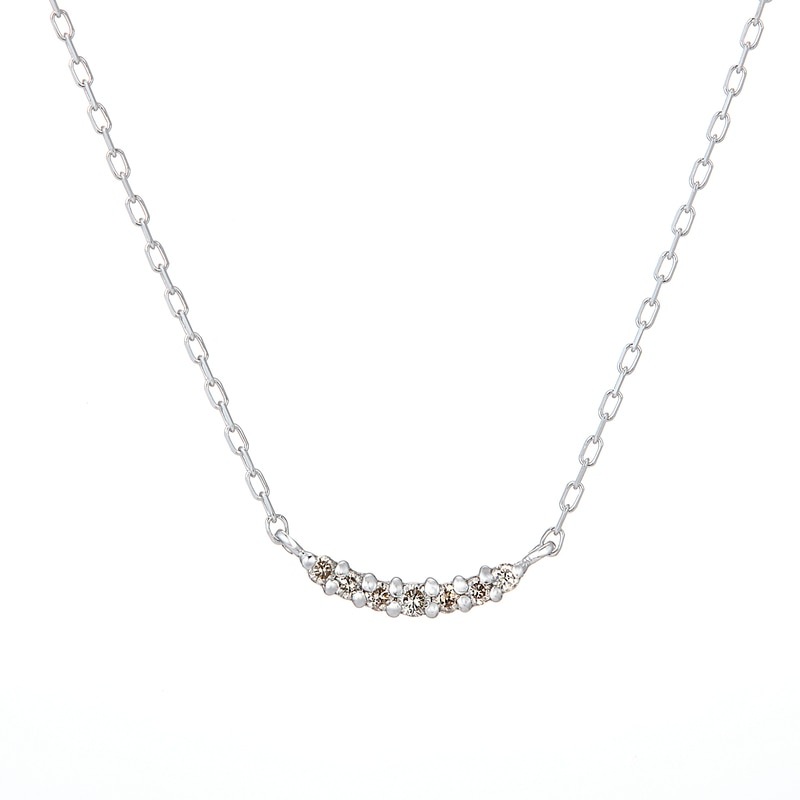 【toujours】 K10 WG ホワイトゴールド ダイヤモンド 0.07ct ネックレス 40cm 1175800042