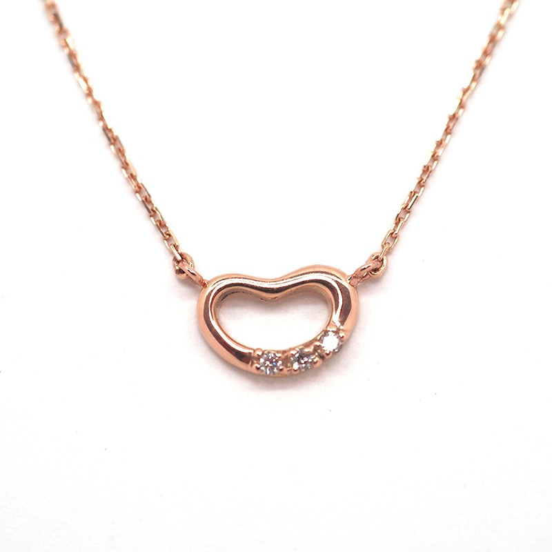 【Royal Gold】 K10 PG ピンクゴールド ネックレス ダイヤモンド 0.01ct 40cm 1151000429