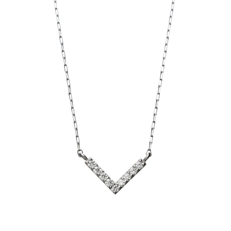 【HEART & CUPID DIAMOND】 PT プラチナ ダイヤモンド 0.05ct ネックレス 40cm 1180600038