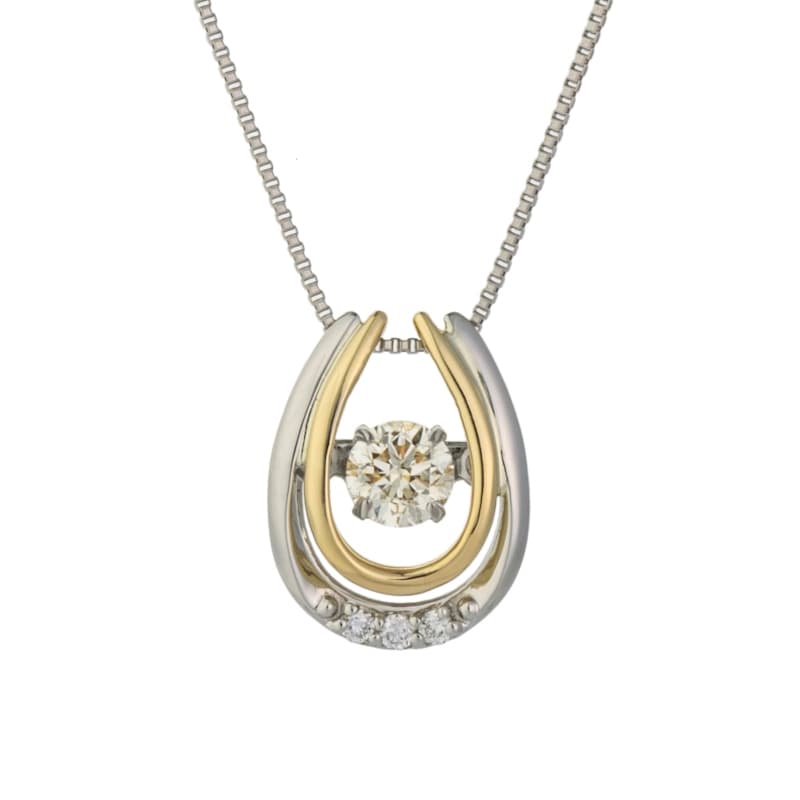 【Dancing Stone】 PT プラチナ K18 YG イエローゴールド 0.2ct ダイヤモンド ネックレス 1161701953