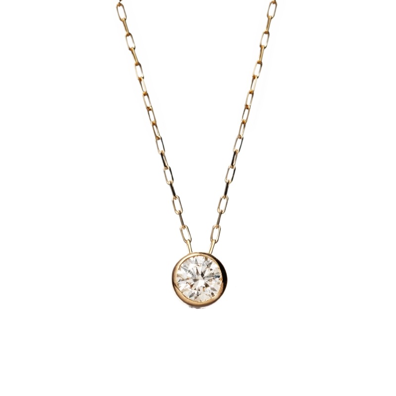 【HEART & CUPID DIAMOND】 K18 YG イエローゴールド ダイヤモンド 0.08ct ネックレス 40cm 1180600048