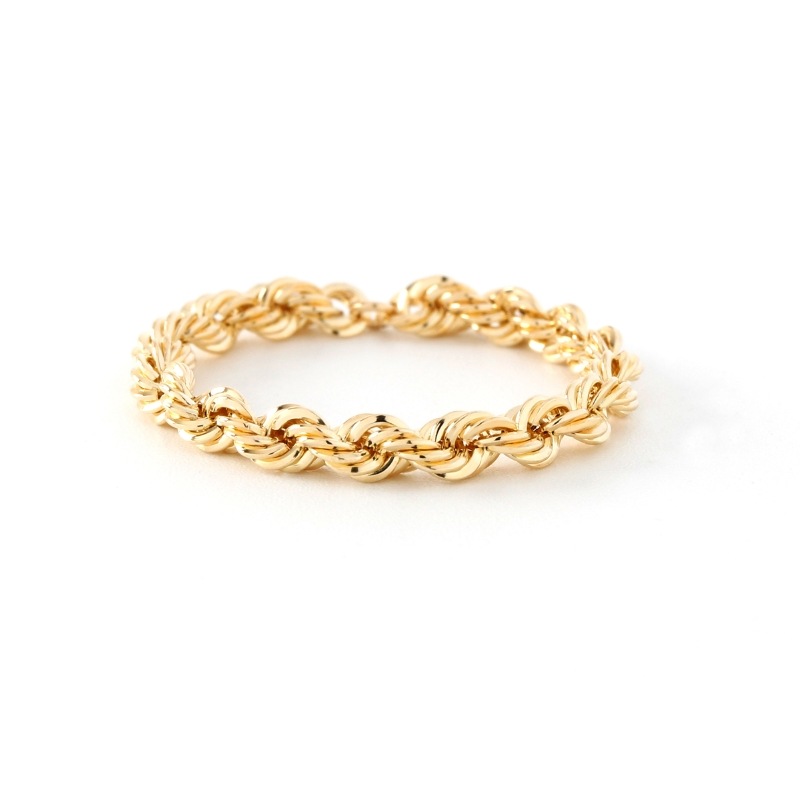 【Gold Jewelry】 CORDA コルダ デザインチェーン リング ロープチェーン 中空 K18 YG イエローゴールド 1173600065
