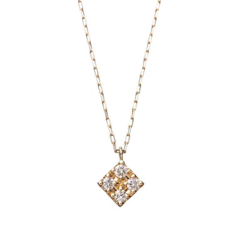 K18 YG イエローゴールド 0.05ct ダイヤモンド ネックレス 40cm 1176300102