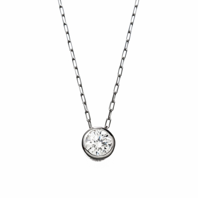 【HEART & CUPID DIAMOND】 PT プラチナ ダイヤモンド 0.08ct ネックレス 40cm 1180600047