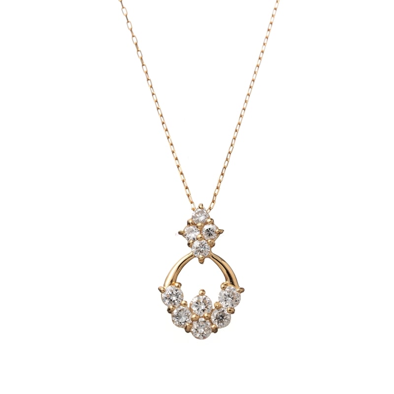 K18 YG イエローゴールド 0.3ct ダイヤモンド ネックレス 40cm 1176400042