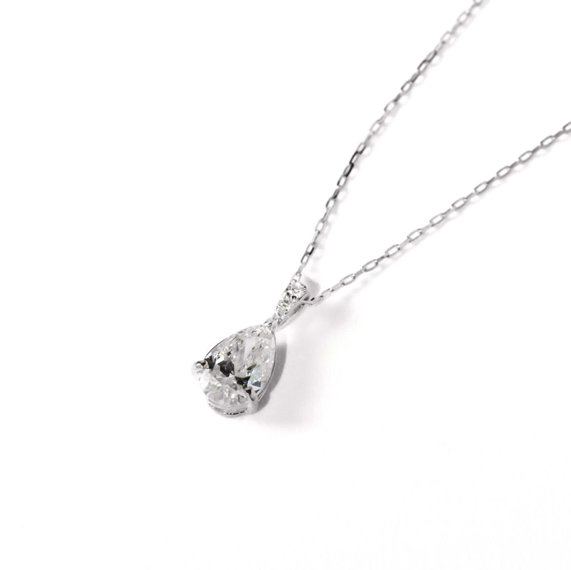 PT900 プラチナ 0.3ct ダイヤモンド ペアシェイプ ネックレス 45cm