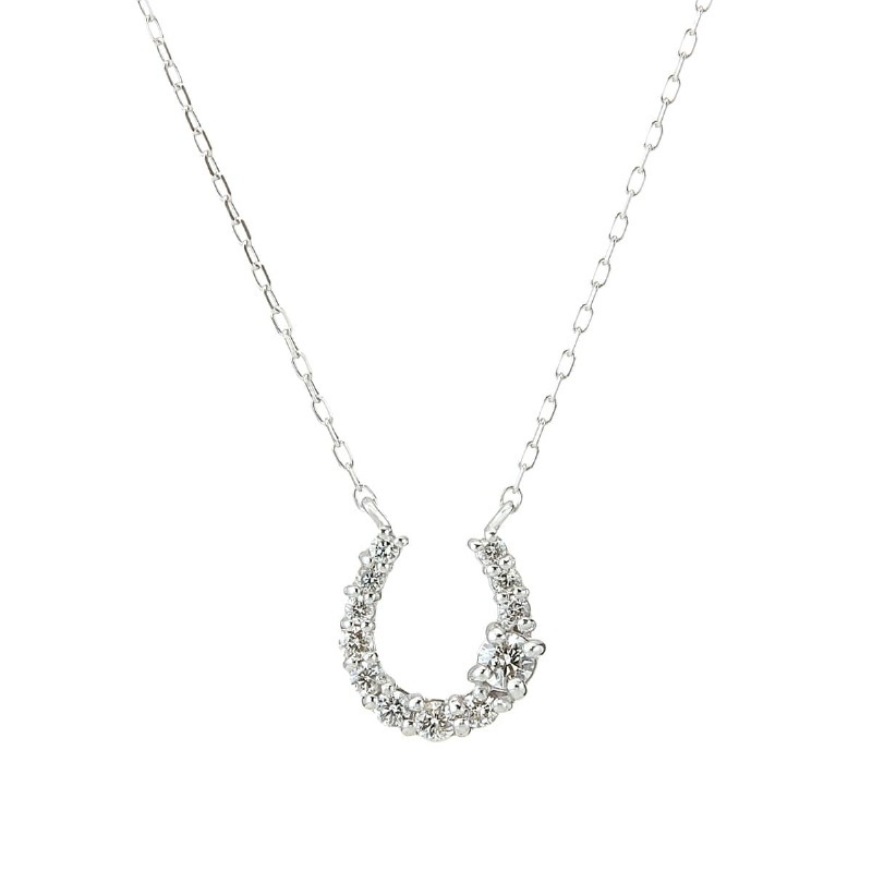 【toujours】 K10 WG ホワイトゴールド ダイヤモンド 0.15ct ネックレス 40cm 1175800053