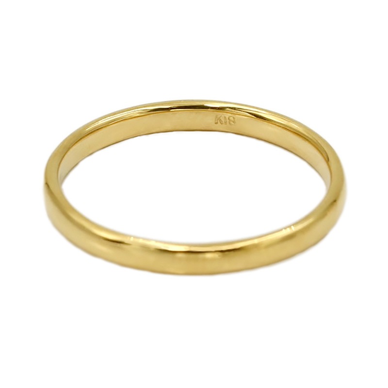 Gold Jewelry】 K18 YG イエローゴールド 甲丸 リング 2mm幅 