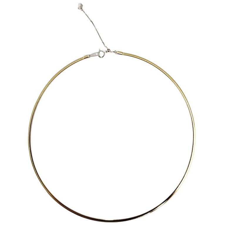 【Gold Jewelry】 デザインチェーン オメガ ネックレス リバーシブル K18YG WG イエローゴールド ホワイトゴールド 40cm+5cm 1169800365