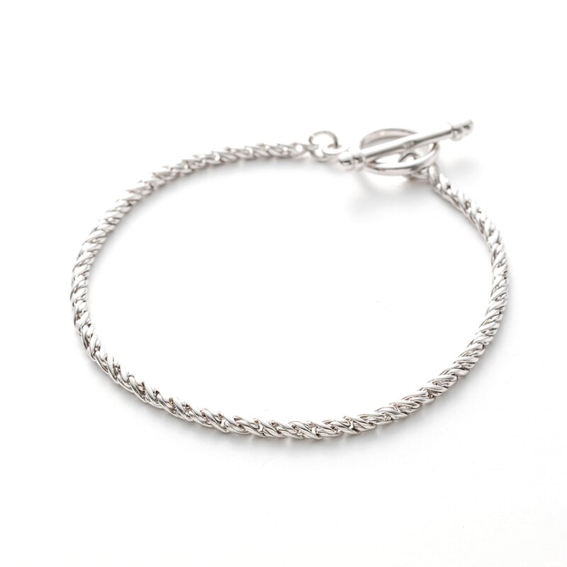 【HD Jewelry】 ブレスレット MENs SV925 シルバー ロープ マンテル チェーン 20cm 5175600135