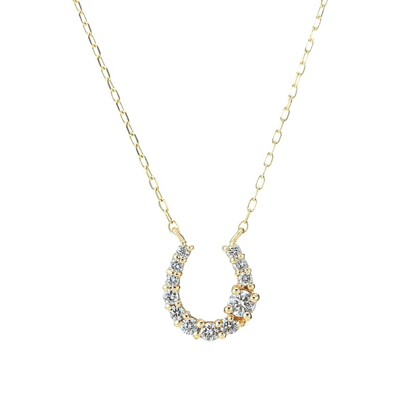 【toujours】 K10 YG イエローゴールド ダイヤモンド 0.15ct ネックレス 40cm 1175800054