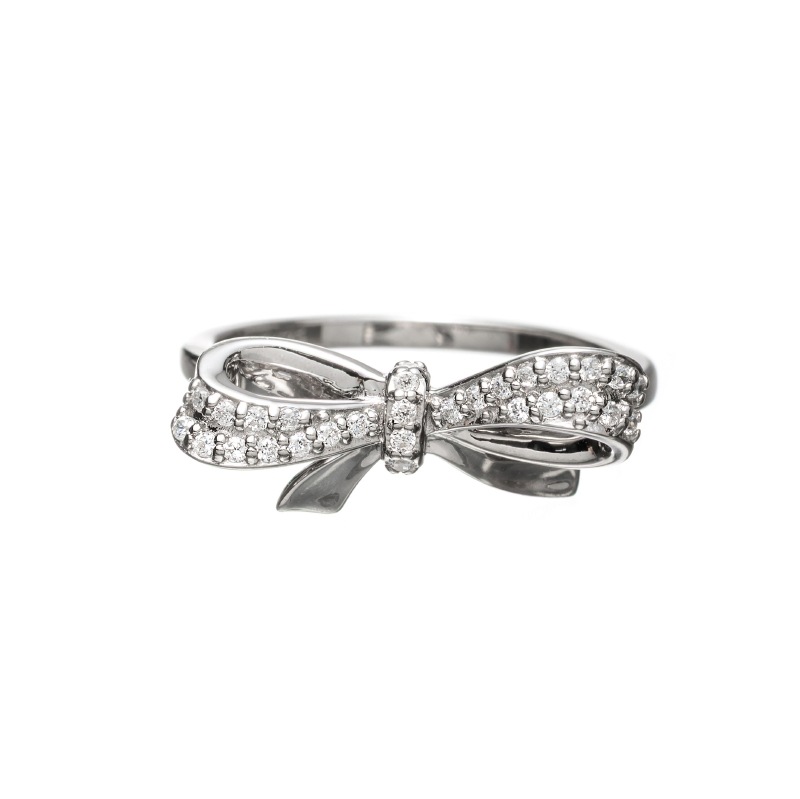 【h&d Jewelry】 Ribbon リング SWEET SV925 シルバー CZ 5175600527