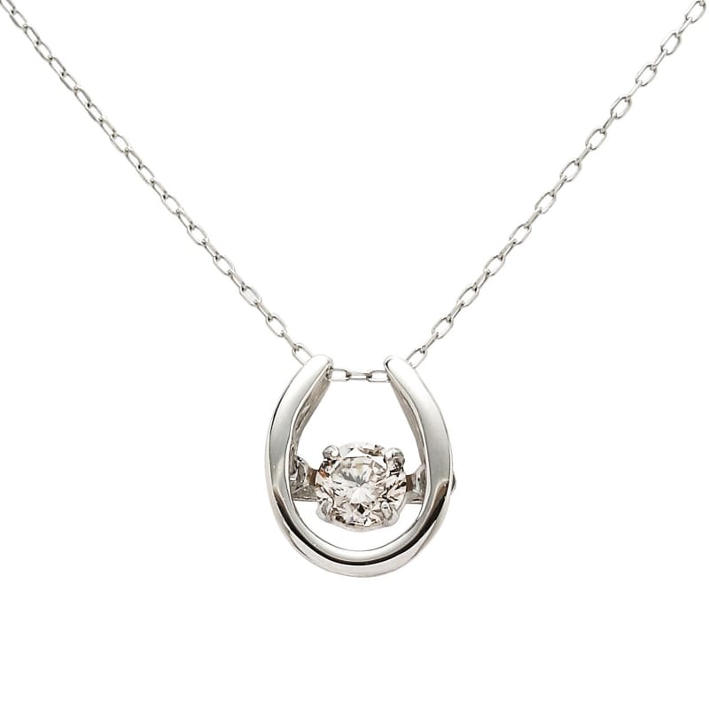 【Dancing Stone】 PT プラチナ 0.2ct ダイヤモンド ネックレス 1161702101