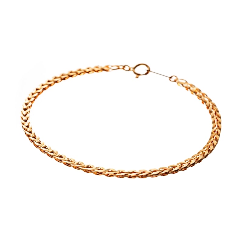 【Gold Jewelry】 プレシャスメタル K18 YG イエローゴールド デザインチェーン ブレスレット 18cm 1125508406
