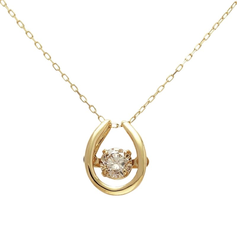【Dancing Stone】 K18 YG イエローゴールド 0.2ct ダイヤモンド ネックレス 1161702102