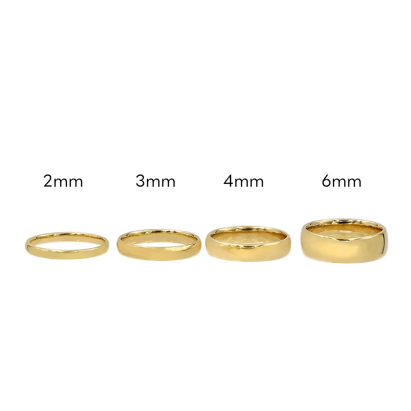 Gold Jewelry】 K18 YG イエローゴールド 甲丸 リング 3mm幅