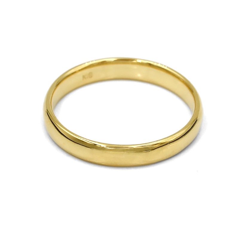 Gold Jewelry】 K18 YG イエローゴールド 甲丸 リング 3mm幅