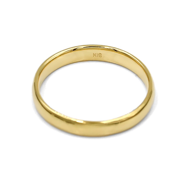 Gold Jewelry】 K18 YG イエローゴールド 甲丸 リング 3mm幅