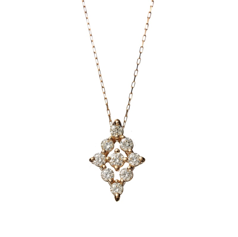 K18 YG イエローゴールド 0.32ct ダイヤモンド ネックレス 40cm