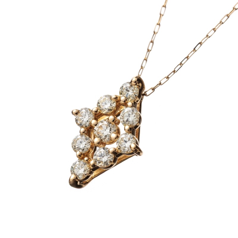 K18YG ネックレス　40cm ダイヤモンド K18 YG イエローゴールド 0.32ct ダイヤモンド ネックレス 40cm