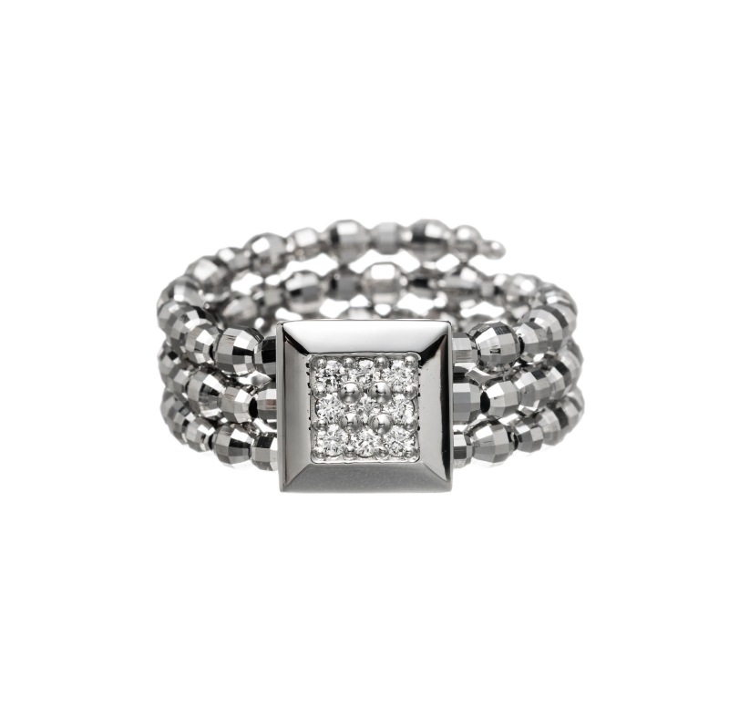 【Gold Jewelry】 Free Jewelry フリージュエリー PT950 プラチナ ダイヤ 形状記憶 リング スクエア L 1182500011