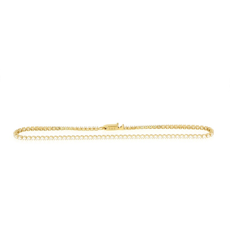 【h&d Jewelry】 Tennis Bracelet ブレスレット SWEET SV925 イエローゴールド CZ 17.5cm 5175600691