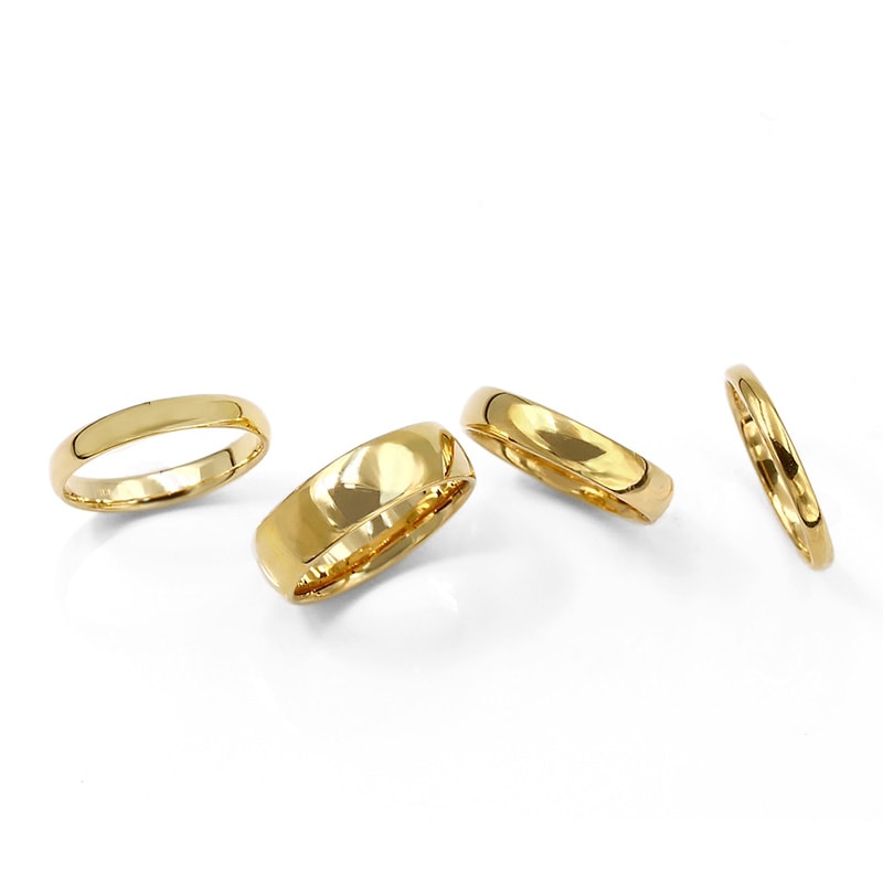 Gold Jewelry】 K18 YG イエローゴールド 甲丸 リング 4mm幅